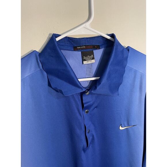 Nike Polo Shirt Mens XL Blue Tiger Woods Collection Dri Fit Golf Outdoors - Picture 2 of 7